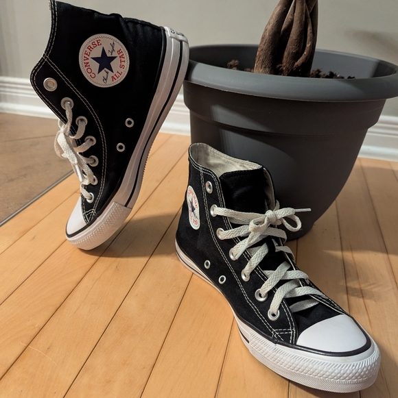 Converse All Stars Shoes - Vintage Converse All Star Chuck taylor High Top Black Sneakers SZ 37 (8 US)
